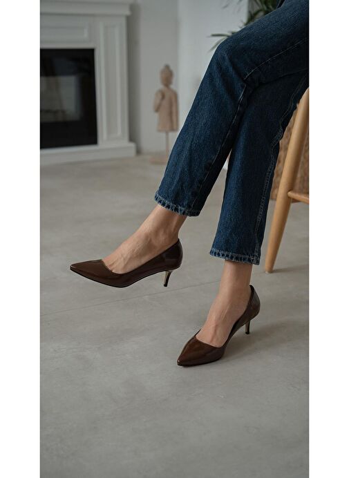 Ece'nin Butiği Kahverengi Kadın Rugan Stiletto Nell-1048 - Görsel 7