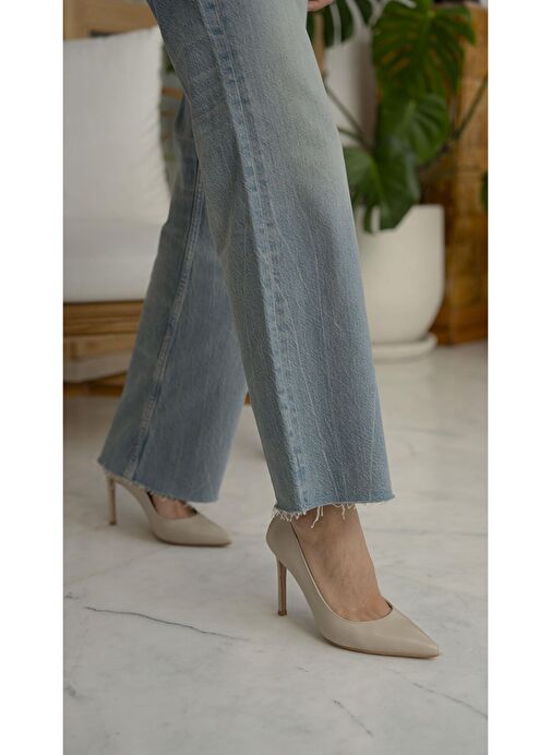 Ece'nin Butiği Bej Kadın Deri Stiletto Ping-50 - Görsel 5