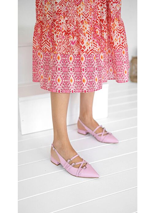 Foden Pembe Hakiki Deri Kadın Topuklu Ayakkabı - Görsel 6