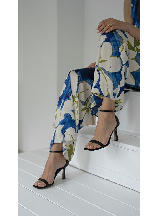 Arrow Siyah Hakiki Deri Topuklu Ayakkabı - Görsel 3