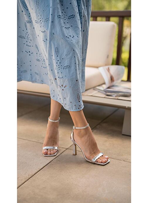 Arrow Lame Hakiki Deri Topuklu Ayakkabı - Görsel 2