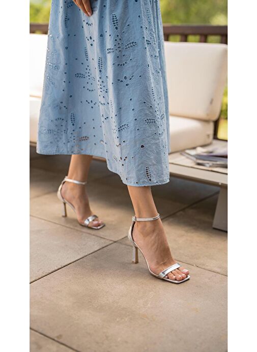 Arrow Lame Hakiki Deri Topuklu Ayakkabı - Görsel 3