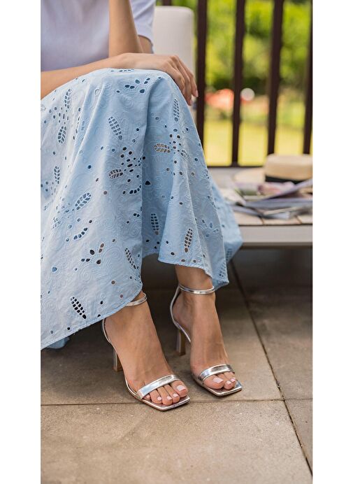 Arrow Lame Hakiki Deri Topuklu Ayakkabı - Görsel 5