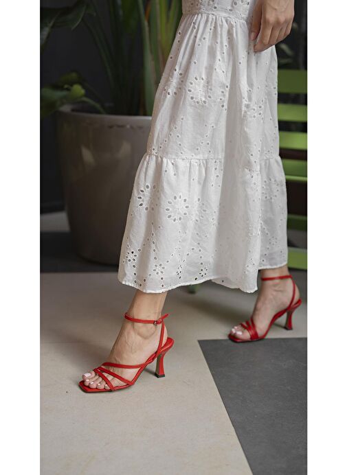 Tobias Kırmızı Hakiki Deri Topuklu Ayakkabı - Görsel 4