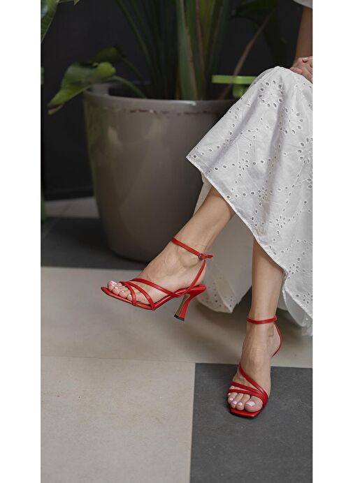 Tobias Kırmızı Hakiki Deri Topuklu Ayakkabı - Görsel 7