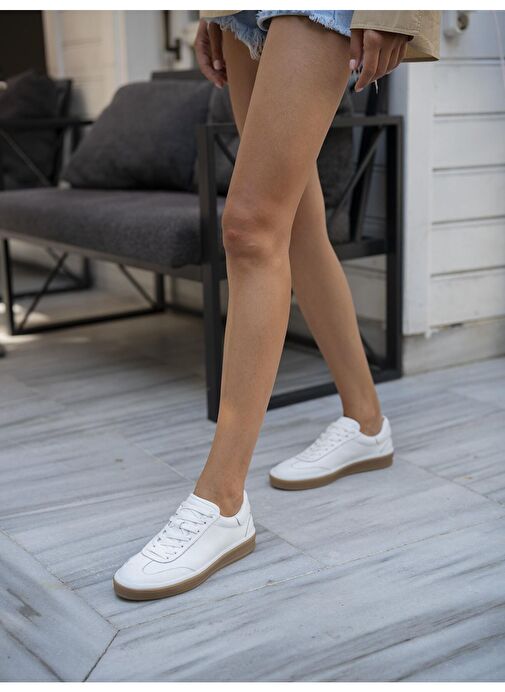 Ece'nin Butiği Beyaz Kadın Deri Sneaker Kubo-2 - Görsel 2