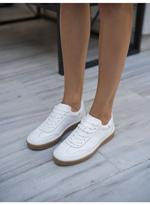 Ece'nin Butiği Beyaz Kadın Deri Sneaker Kubo-2 - Görsel 4