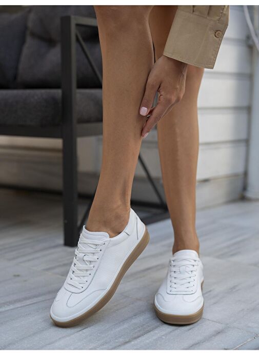 Ece'nin Butiği Beyaz Kadın Deri Sneaker Kubo-2 - Görsel 5