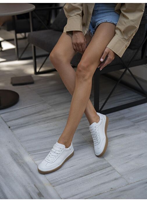 Ece'nin Butiği Beyaz Kadın Deri Sneaker Kubo-2 - Görsel 7