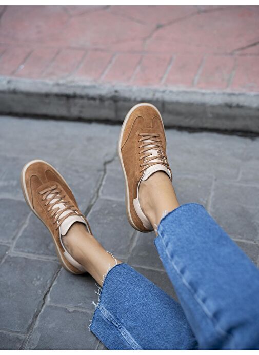 Ece'nin Butiği Taba Kadın Süet Sneaker Kubo-71 - Görsel 5