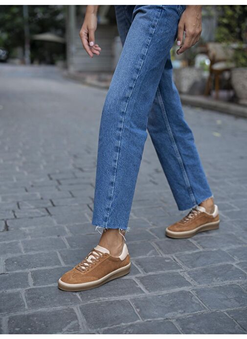 Ece'nin Butiği Taba Kadın Süet Sneaker Kubo-71 - Görsel 6
