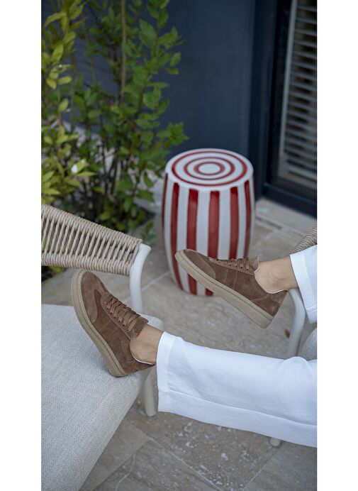 Ece'nin Butiği Taba Kadın Süet Sneaker Orsic-71 - Görsel 3