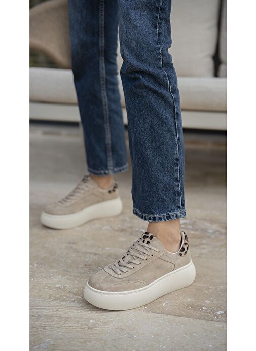 Ece'nin Butiği Bej Kadın Süet Sneaker Baena-44 - Görsel 7