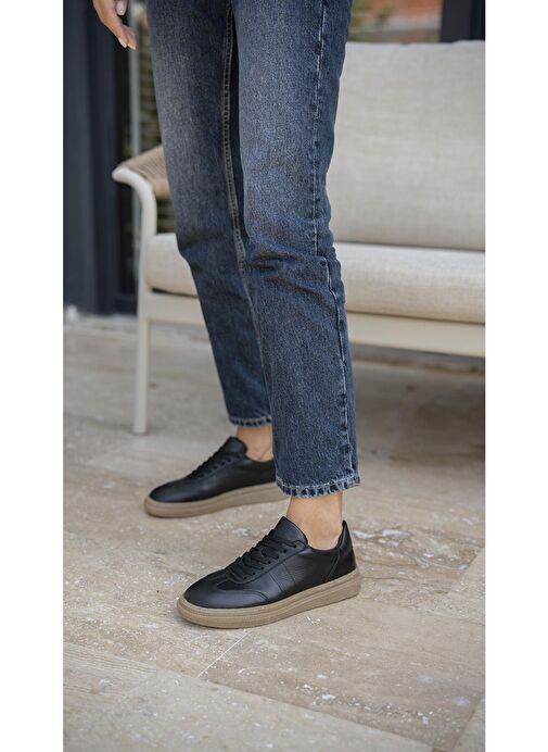 Ece'nin Butiği Siyah Kadın Deri Sneaker Orsic-1 - Görsel 2