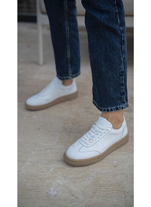 Ece'nin Butiği Beyaz Kadın Deri Sneaker Orsic-2 - Görsel 3