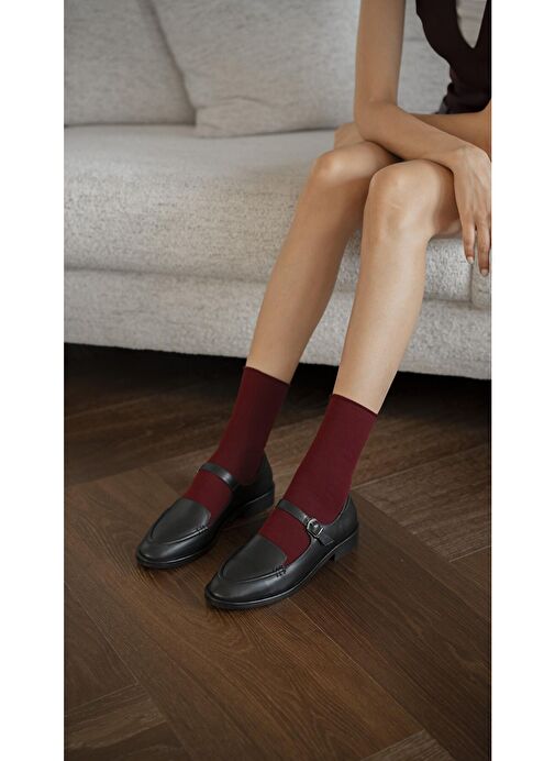 Ece'nin Butiği Siyah Kadın Deri Günlük Ayakkabı Nacho-1 - Görsel 4