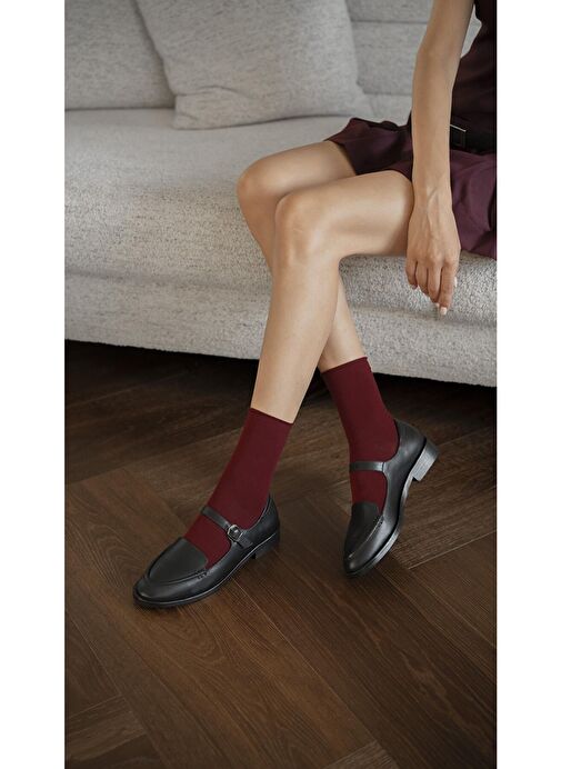 Ece'nin Butiği Siyah Kadın Deri Günlük Ayakkabı Nacho-1 - Görsel 5