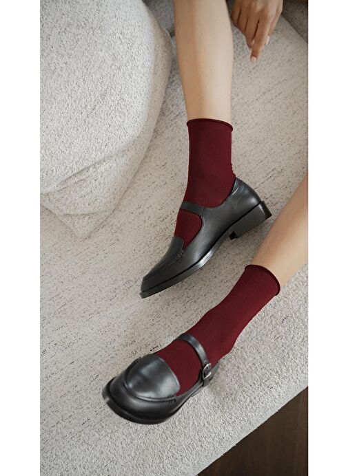 Ece'nin Butiği Siyah Kadın Deri Günlük Ayakkabı Nacho-1 - Görsel 6