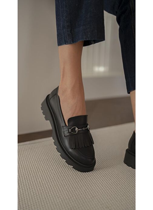 Ece'nin Butiği Siyah Kadın Deri Loafer Osim-1 - Görsel 2