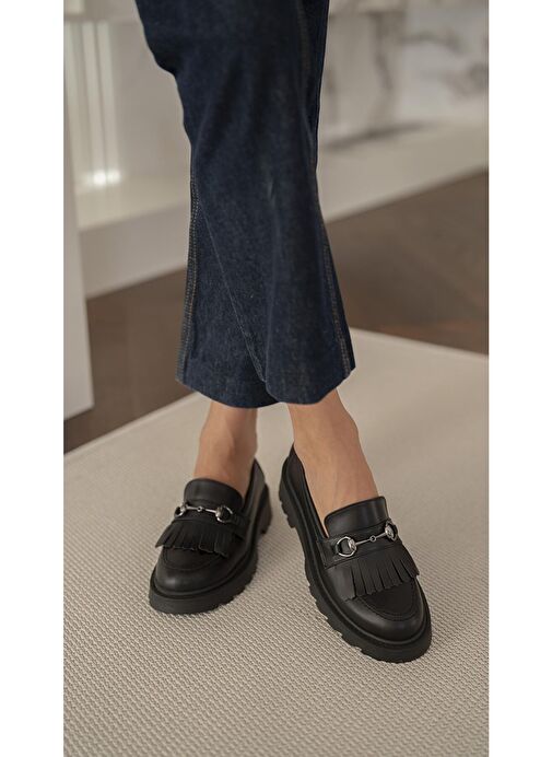 Ece'nin Butiği Siyah Kadın Deri Loafer Osim-1 - Görsel 5