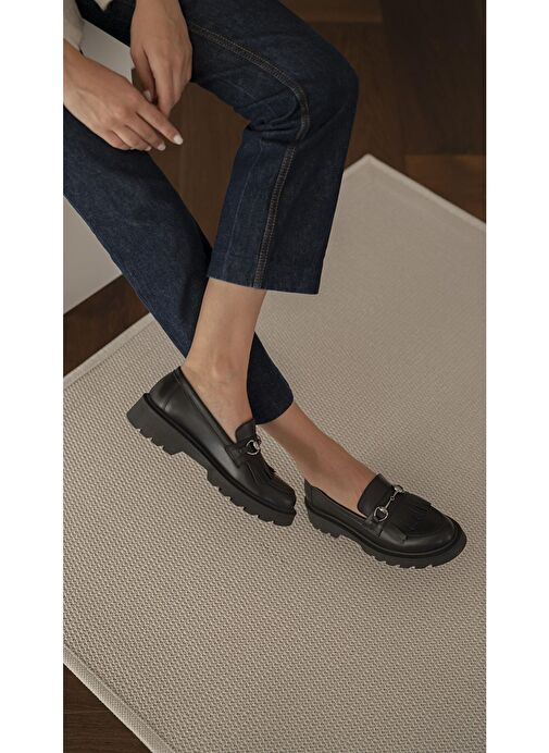 Ece'nin Butiği Siyah Kadın Deri Loafer Osim-1 - Görsel 6