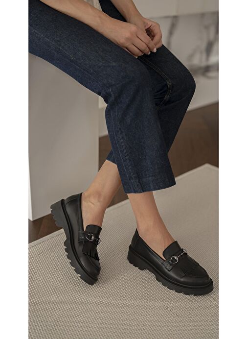 Ece'nin Butiği Siyah Kadın Deri Loafer Osim-1 - Görsel 7