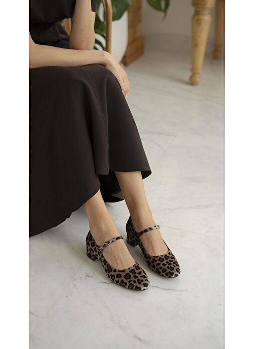 Ece'nin Butiği Çok Renkli Kadın Süet Topuklu Ayakkabı Viborg-22 - Görsel 2