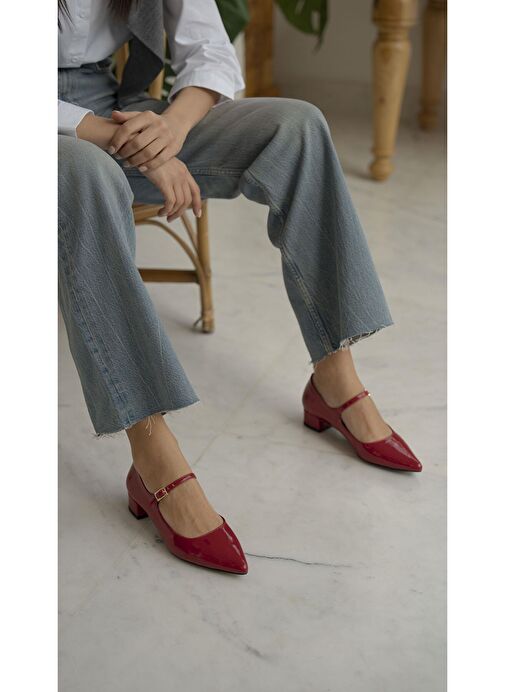 Hofman Kırmızı Rugan Topuklu Ayakkabı - Görsel 3