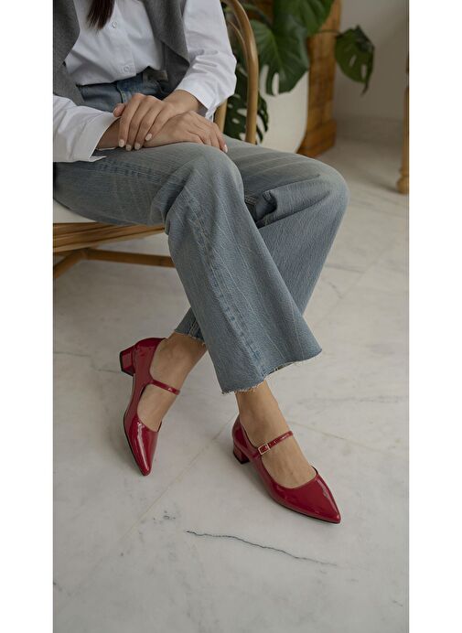 Hofman Kırmızı Rugan Topuklu Ayakkabı - Görsel 4