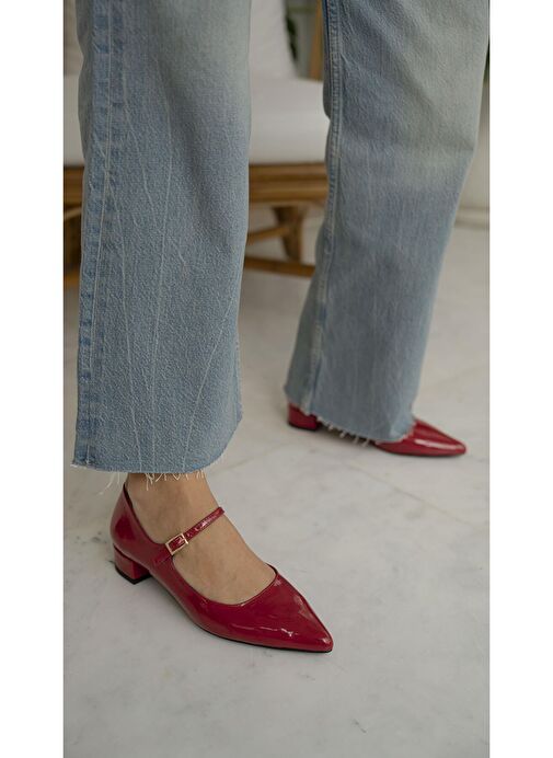 Hofman Kırmızı Rugan Topuklu Ayakkabı - Görsel 7