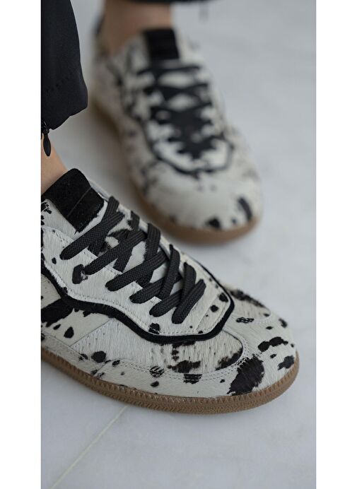 Solomon Siyah Desen Hakiki Deri Kadın Spor Ayakkabı - Görsel 8