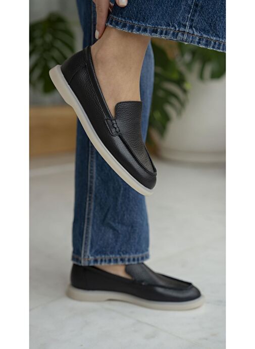 Ece'nin Butiği Siyah Kadın Deri Günlük Ayakkabı Elroy-1 - Görsel 2