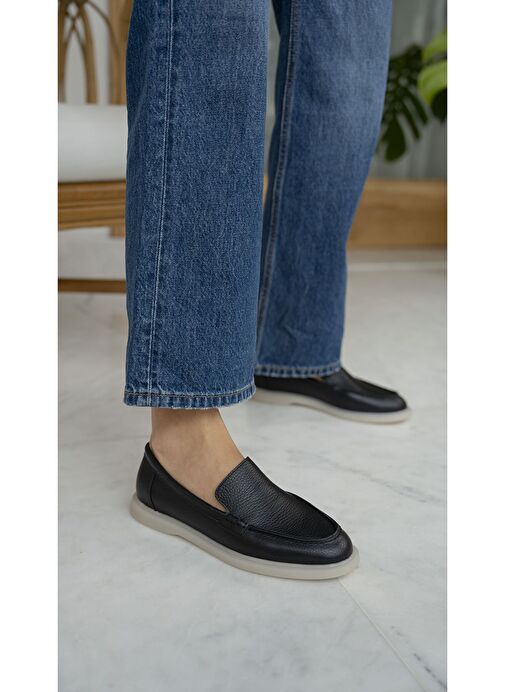 Ece'nin Butiği Siyah Kadın Deri Günlük Ayakkabı Elroy-1 - Görsel 3