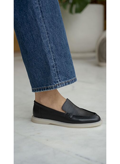 Ece'nin Butiği Siyah Kadın Deri Günlük Ayakkabı Elroy-1 - Görsel 4