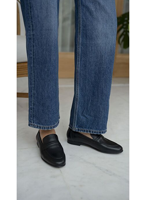 Wigins Siyah Hakiki Deri Babet - Görsel 2