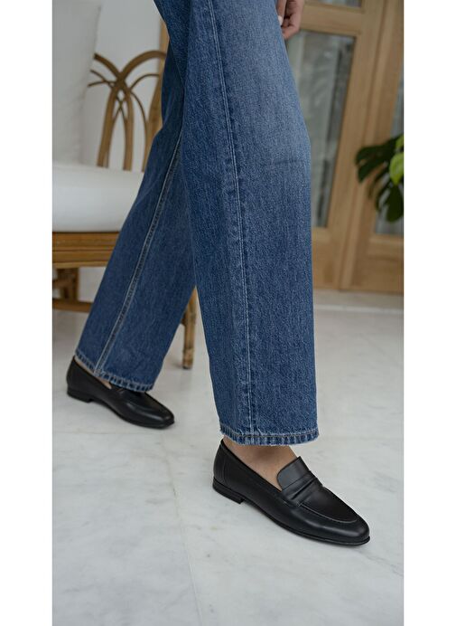 Wigins Siyah Hakiki Deri Babet - Görsel 3