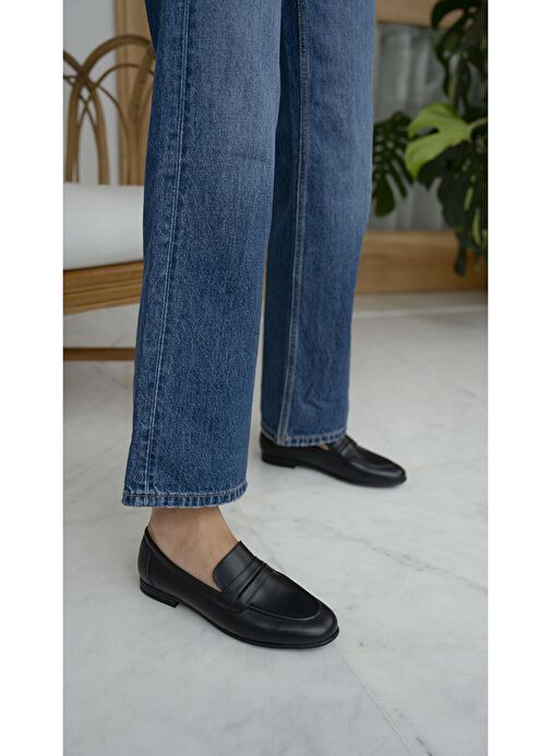 Wigins Siyah Hakiki Deri Babet - Görsel 4