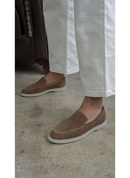 Elroy Camel Süet Hakiki Deri Makosen Ayakkabı - Görsel 2