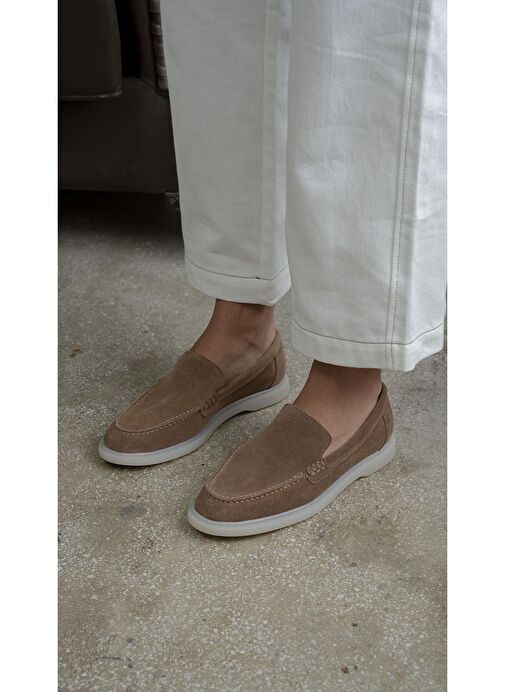 Elroy Camel Süet Hakiki Deri Makosen Ayakkabı - Görsel 3