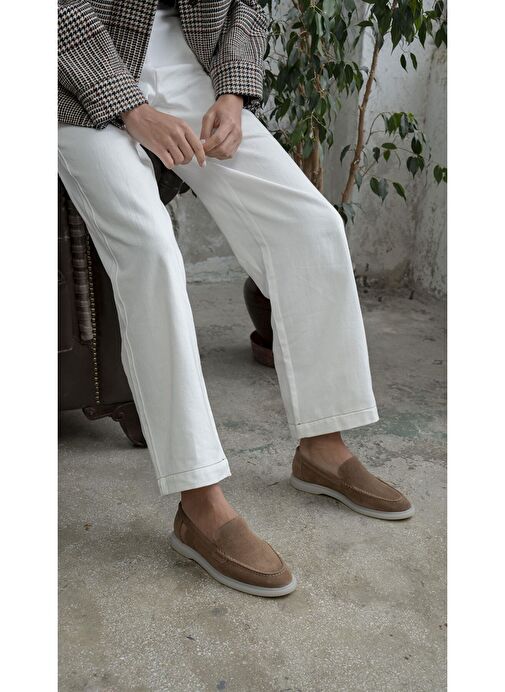 Elroy Camel Süet Hakiki Deri Makosen Ayakkabı - Görsel 5