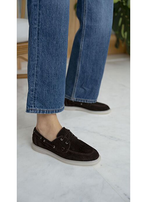 Powell Kahve Süet Hakiki Deri Makosen Ayakkabı - Görsel 4