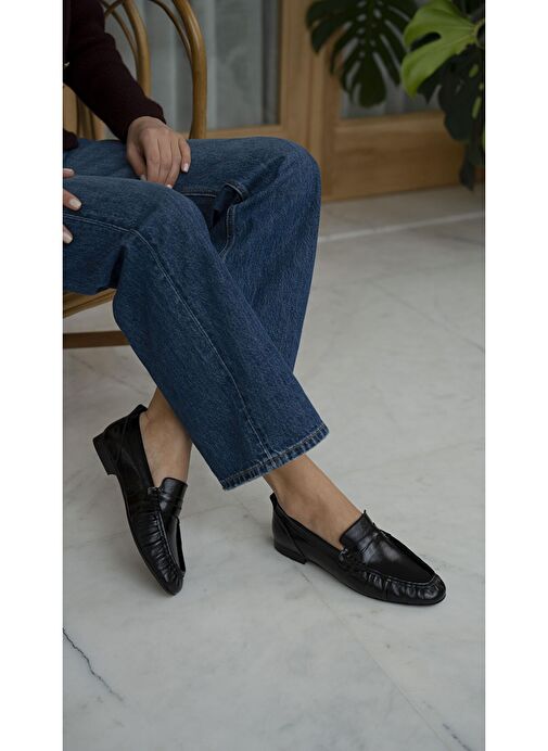 Danilo Siyah Rugan Hakiki Deri Makosen Ayakkabı - Görsel 5