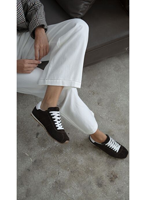 Embid Kahve Süet Hakiki Deri Spor Ayakkabı - Görsel 4