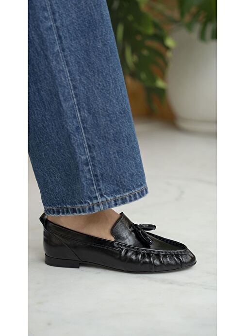 Gobert Siyah Rugan Hakiki Deri Makosen Ayakkabı - Görsel 3