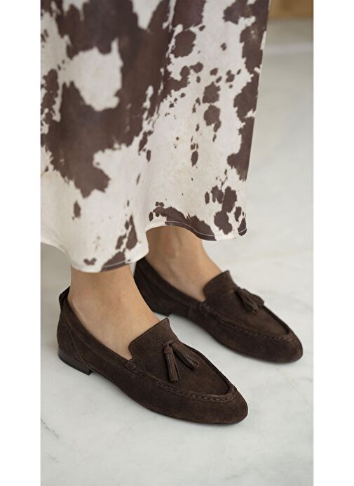 Gobert Kahve Süet Hakiki Deri Makosen Ayakkabı - Görsel 2