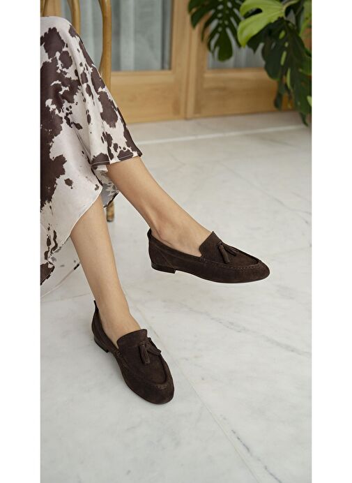 Gobert Kahve Süet Hakiki Deri Makosen Ayakkabı - Görsel 3