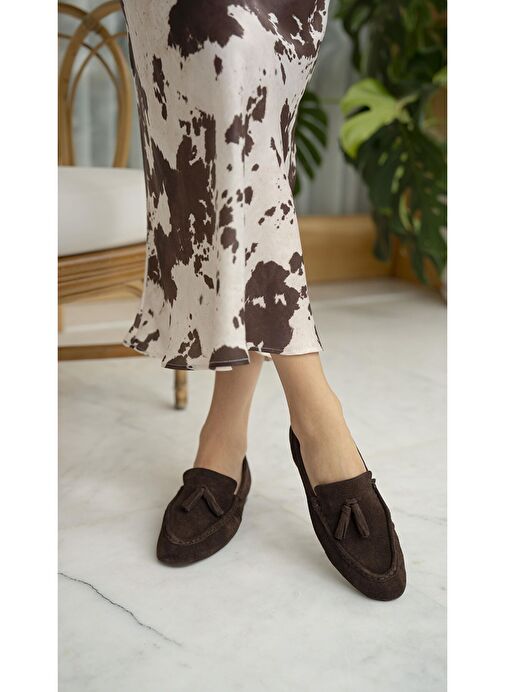 Gobert Kahve Süet Hakiki Deri Makosen Ayakkabı - Görsel 4