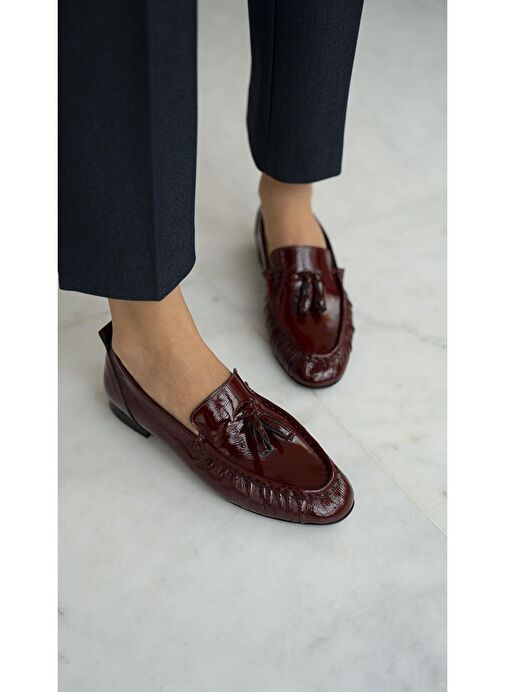 Gobert Bordo Rugan Hakiki Deri Makosen Ayakkabı - Görsel 3