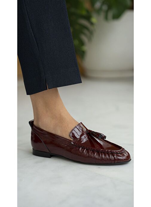 Gobert Bordo Rugan Hakiki Deri Makosen Ayakkabı - Görsel 5