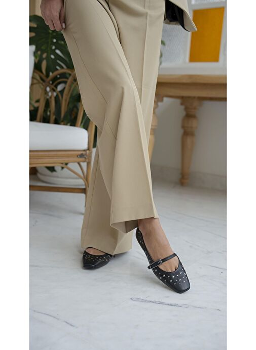 Kasius Siyah Hakiki Deri Babet - Görsel 3